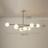 Modern 8 Light Sputnik Globe Cluster Geometric Pendant Chandelier for Living Room
