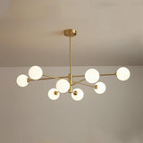 Modern 8 Light Sputnik Globe Cluster Geometric Pendant Chandelier for Living Room