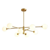 Modern 8 Light Sputnik Globe Cluster Geometric Pendant Chandelier for Living Room