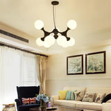 Modern 9 Light Globe Sputnik Bubble Chandelier Glass LED Ceiling Fixture for Dining Room