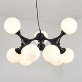 Modern 9 Light Globe Sputnik Bubble Chandelier Glass LED Ceiling Fixture for Dining Room