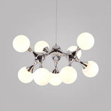 Modern 9 Light Globe Sputnik Bubble Chandelier Glass LED Ceiling Fixture for Dining Room