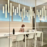 Modern Abacus Glass Globe Pendant Light Modular LED Vertical Hanging Lamp in Gold