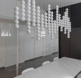 Modern Abacus Glass Globe Pendant Light Modular LED Vertical Hanging Lamp in Gold