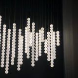 Modern Abacus Glass Globe Pendant Light Modular LED Vertical Hanging Lamp in Gold