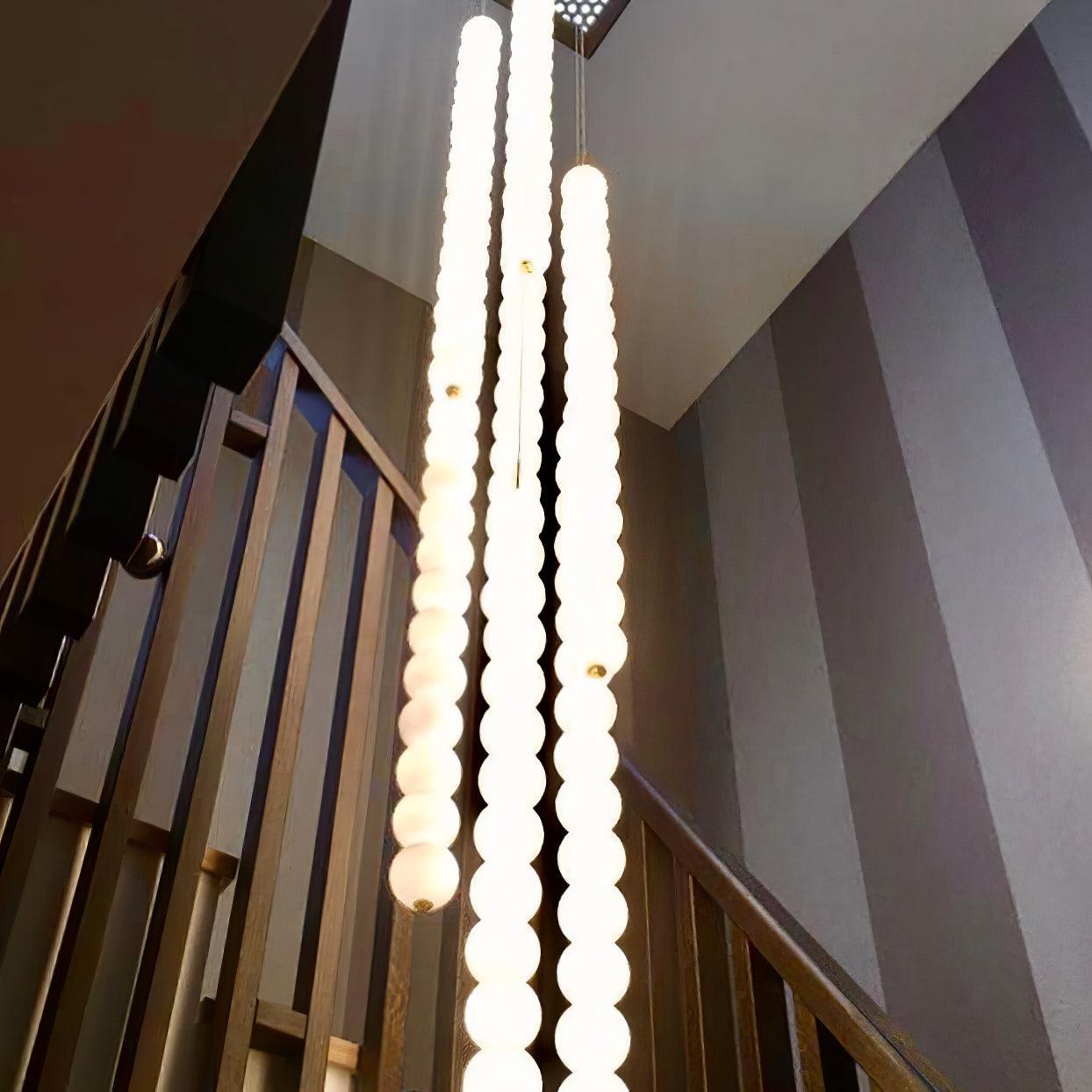 Modern Abacus Glass Globe Pendant Light Modular LED Vertical Hanging Lamp in Gold
