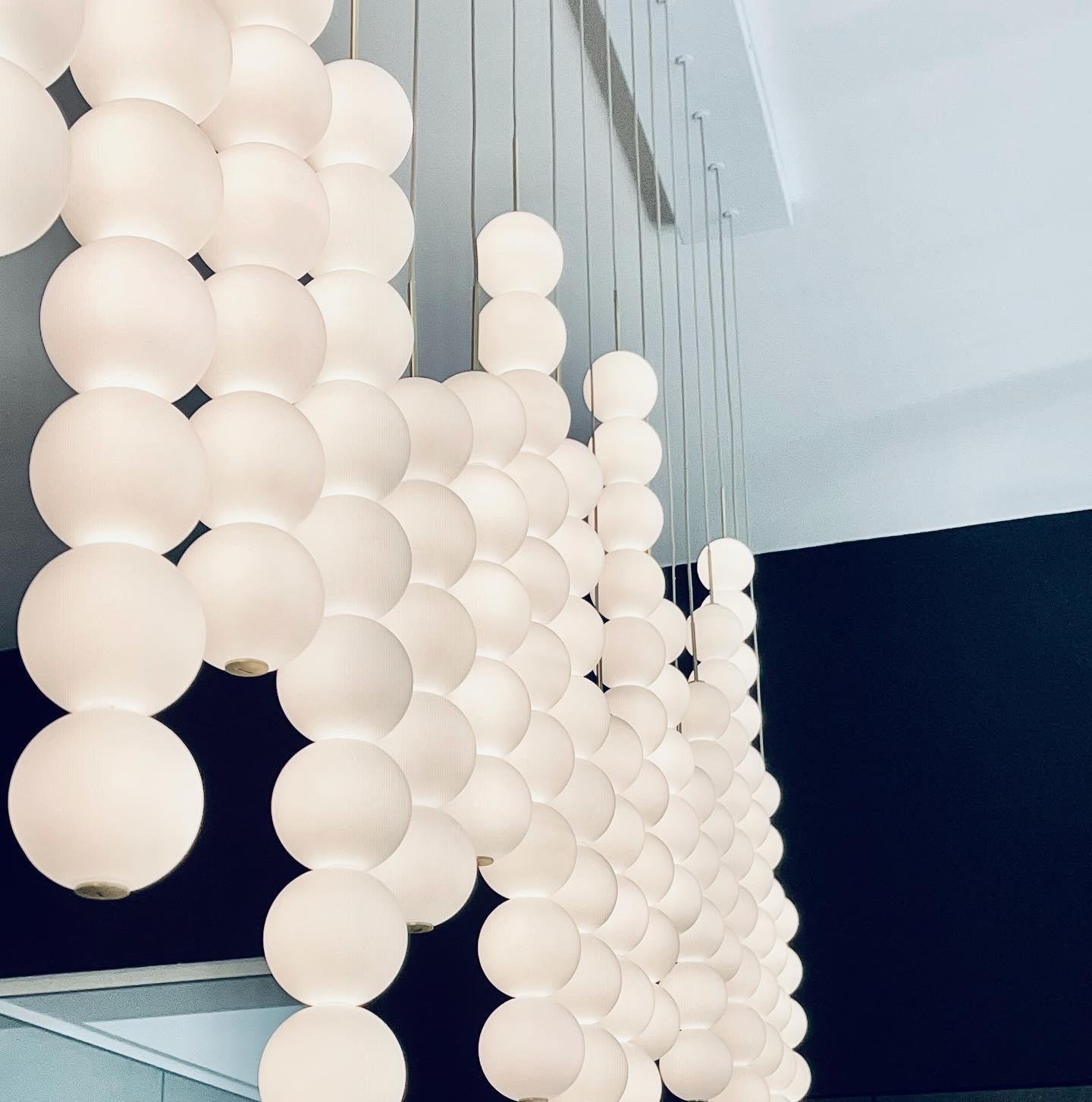 Modern Abacus Glass Globe Pendant Light Modular LED Vertical Hanging Lamp in Gold