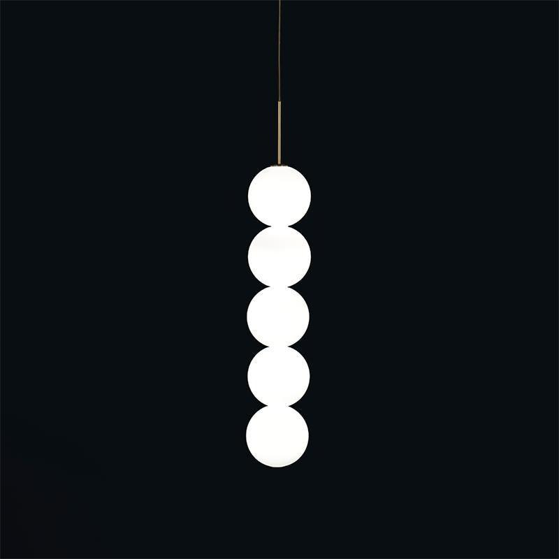Modern Abacus Glass Globe Pendant Light Modular LED Vertical Hanging Lamp in Gold