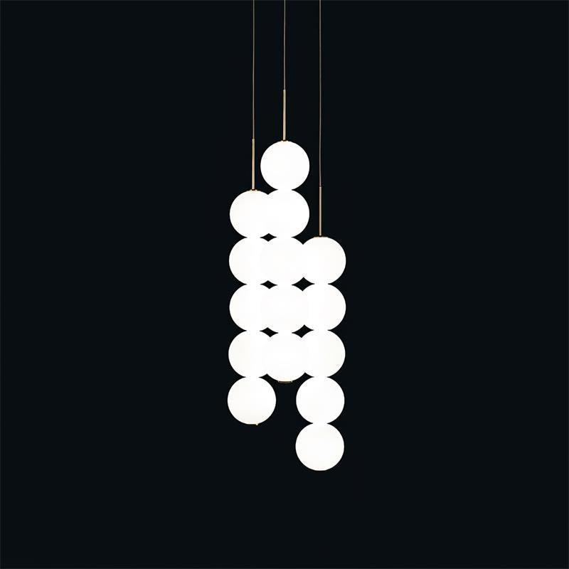 Modern Abacus Glass Globe Pendant Light Modular LED Vertical Hanging Lamp in Gold