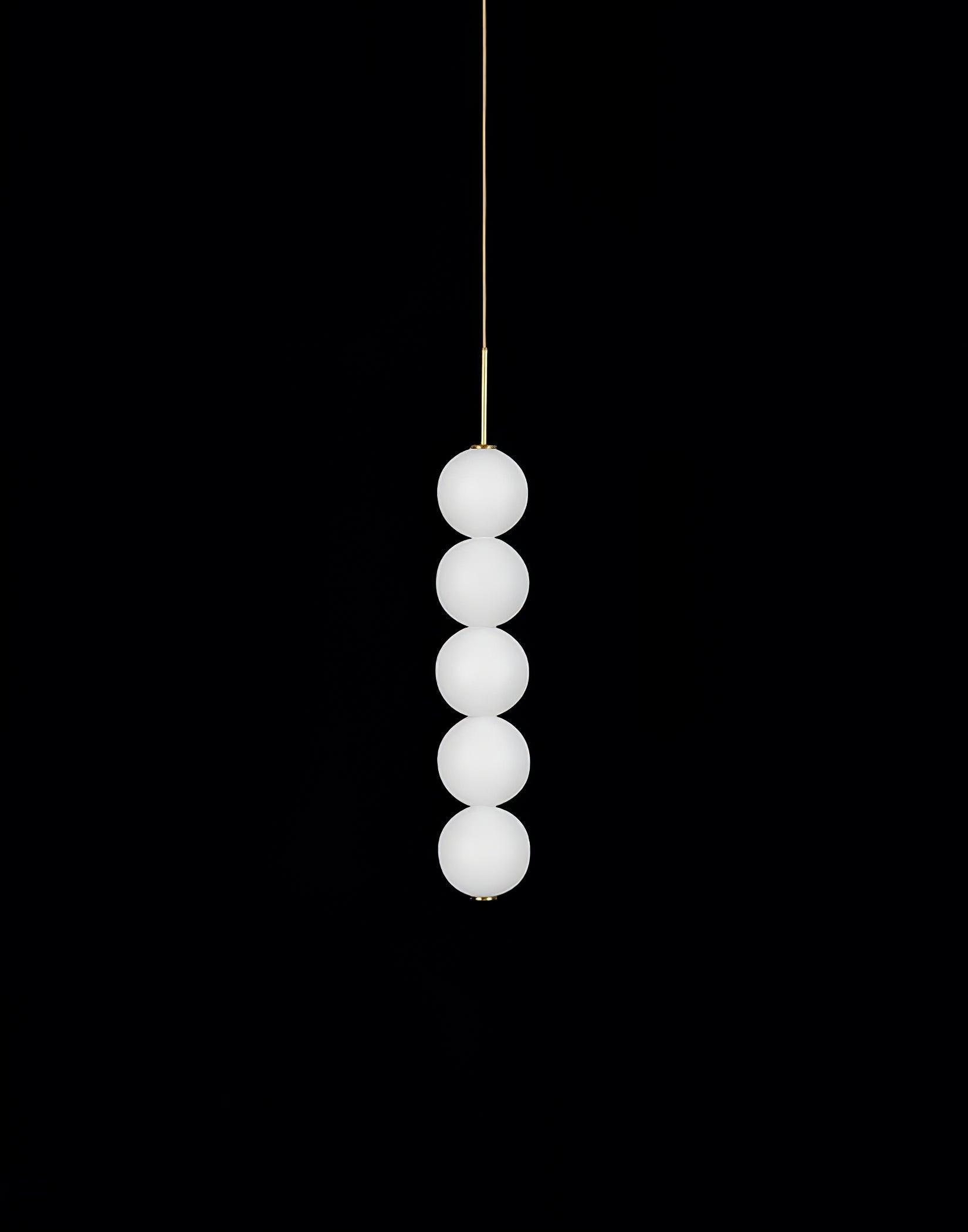 Modern Abacus Glass Globe Pendant Light Modular LED Vertical Hanging Lamp in Gold