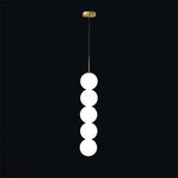 Modern Abacus Glass Globe Pendant Light Modular LED Vertical Hanging Lamp in Gold