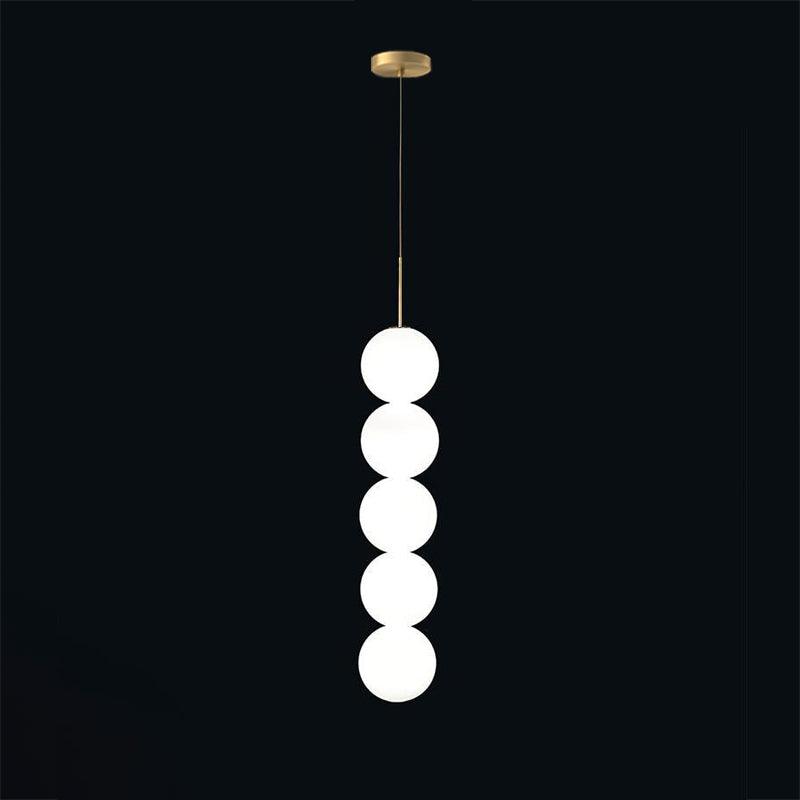 Modern Abacus Glass Globe Pendant Light Modular LED Vertical Hanging Lamp in Gold