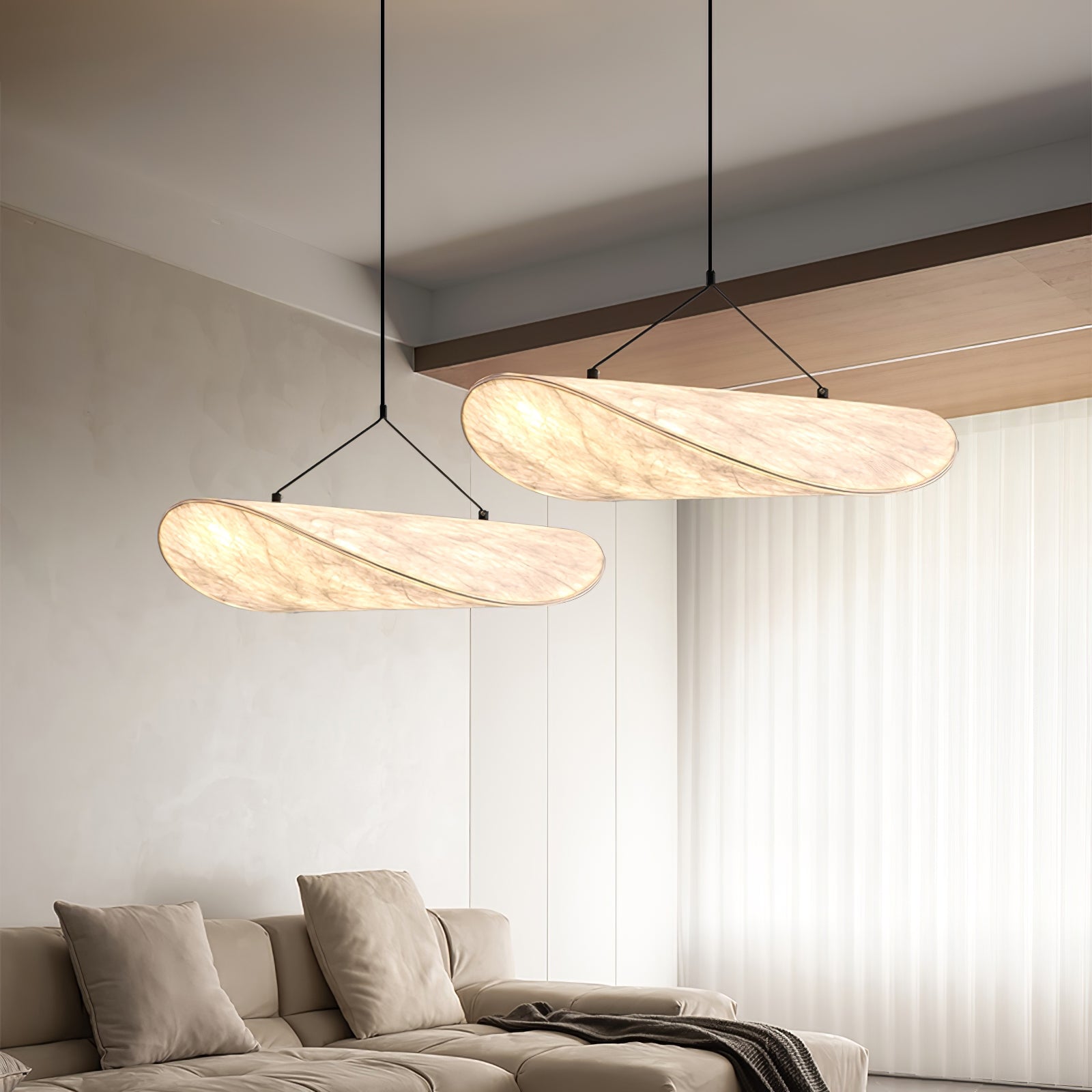 Modern Abstract Cloud Tyvek Pendant Light Sustainable LED Hanging Ceiling Luminaire