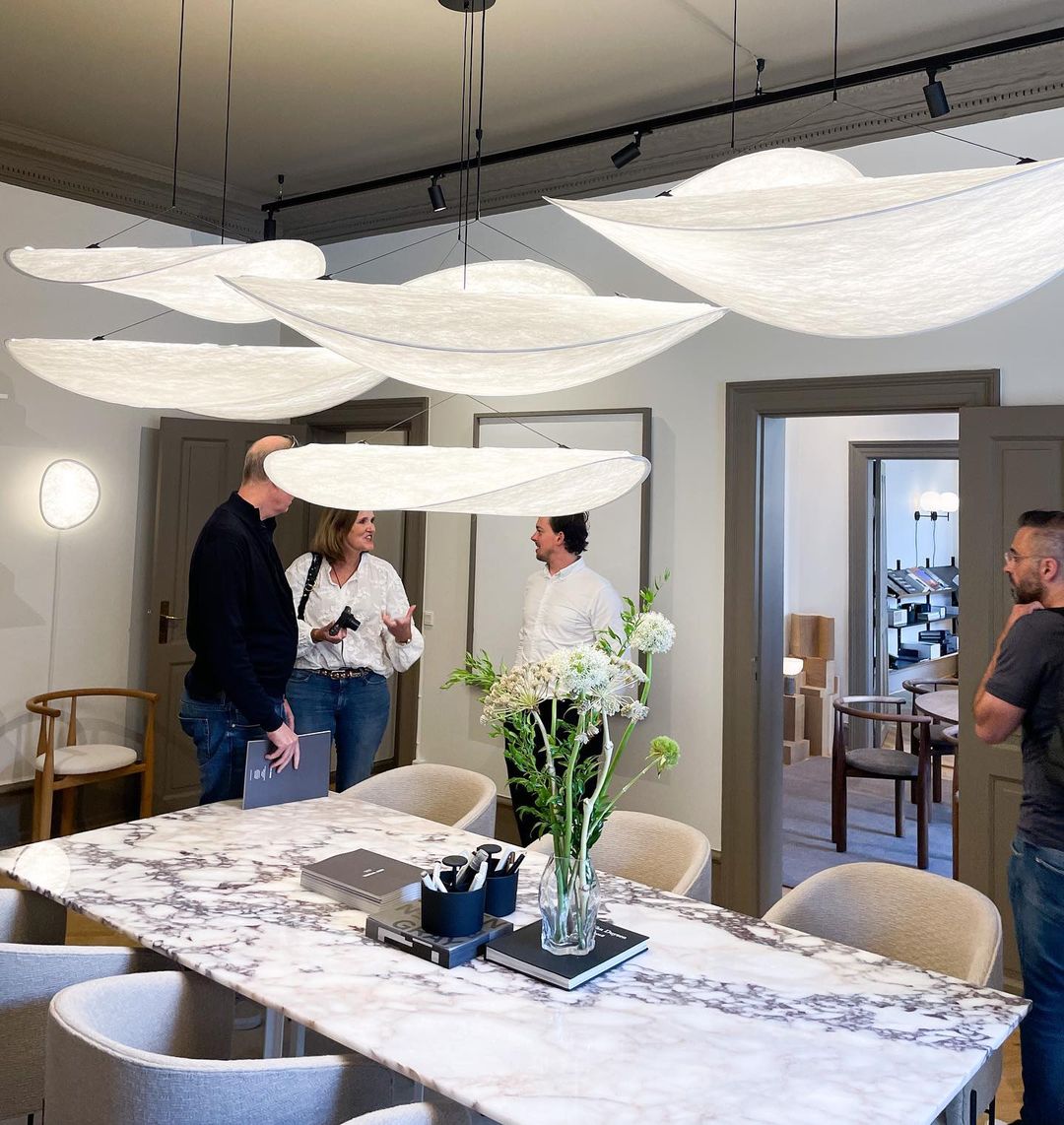 Modern Abstract Cloud Tyvek Pendant Light Sustainable LED Hanging Ceiling Luminaire
