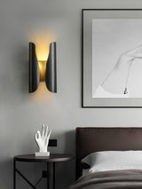 Modern Abstract Coiled Metal Wall Sconce Set of 2 Indoor Brass Lighting Fixture for Bedroom and Living Room