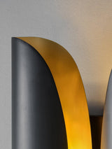 Modern Abstract Coiled Metal Wall Sconce Set of 2 Indoor Brass Lighting Fixture for Bedroom and Living Room