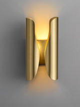 Modern Abstract Coiled Metal Wall Sconce Set of 2 Indoor Brass Lighting Fixture for Bedroom and Living Room