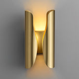 Modern Abstract Coiled Metal Wall Sconce Set of 2 Indoor Brass Lighting Fixture for Bedroom and Living Room