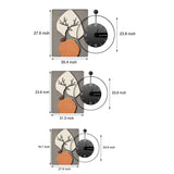 Modern Abstract Geometric Canvas Wall Art Decor Integrated Silent Clock Brushed Aluminum Frame