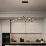 Modern Abstract Wave LED Chandelier Light Fixture Aluminum Silica Gel Ceiling Pendant