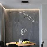 Modern Abstract Wave LED Chandelier Light Fixture Aluminum Silica Gel Ceiling Pendant
