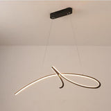 Modern Abstract Wave LED Chandelier Light Fixture Aluminum Silica Gel Ceiling Pendant