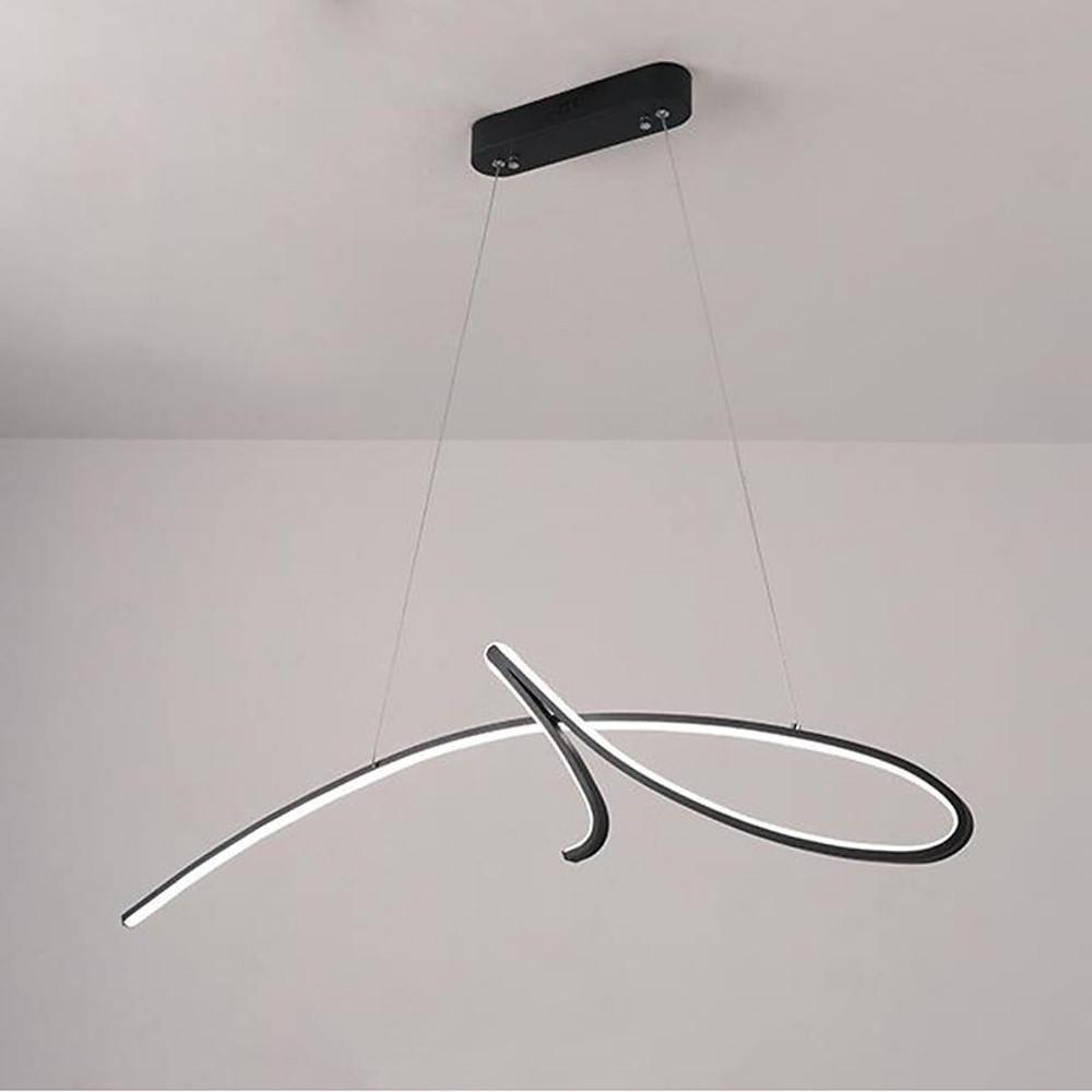 Modern Abstract Wave LED Chandelier Light Fixture Aluminum Silica Gel Ceiling Pendant