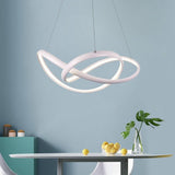 Modern Abstract Wave LED Pendant Light Dimmable Chandelier for Dining Room and Living Room