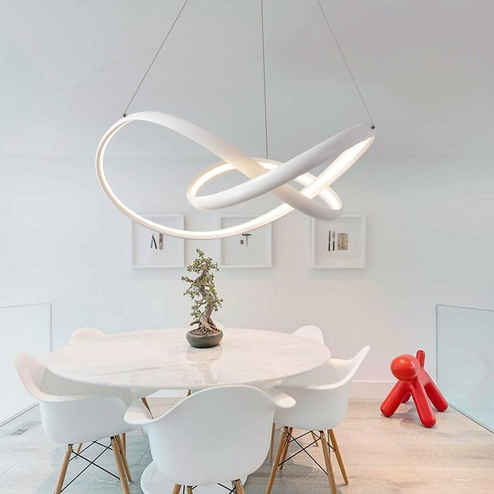 Modern Abstract Wave LED Pendant Light Dimmable Chandelier for Dining Room and Living Room
