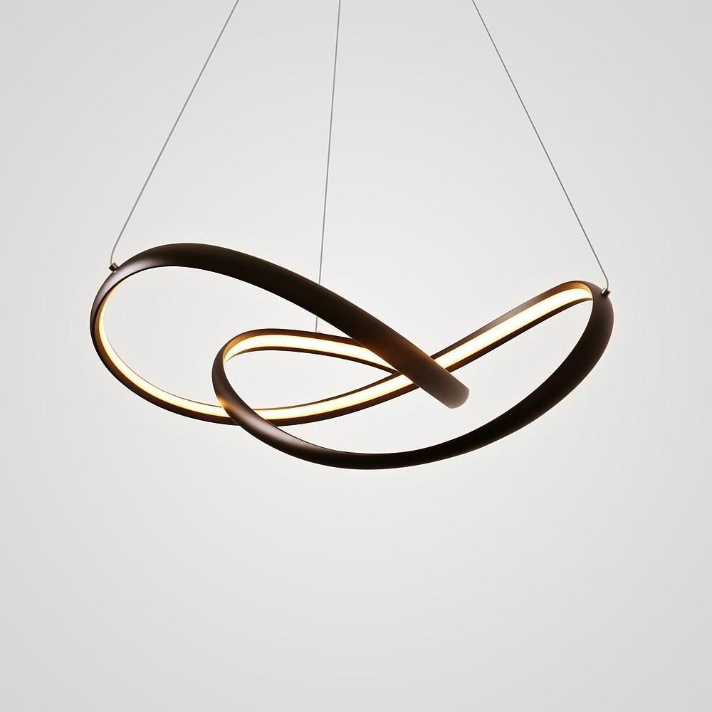 Modern Abstract Wave LED Pendant Light Dimmable Chandelier for Dining Room and Living Room