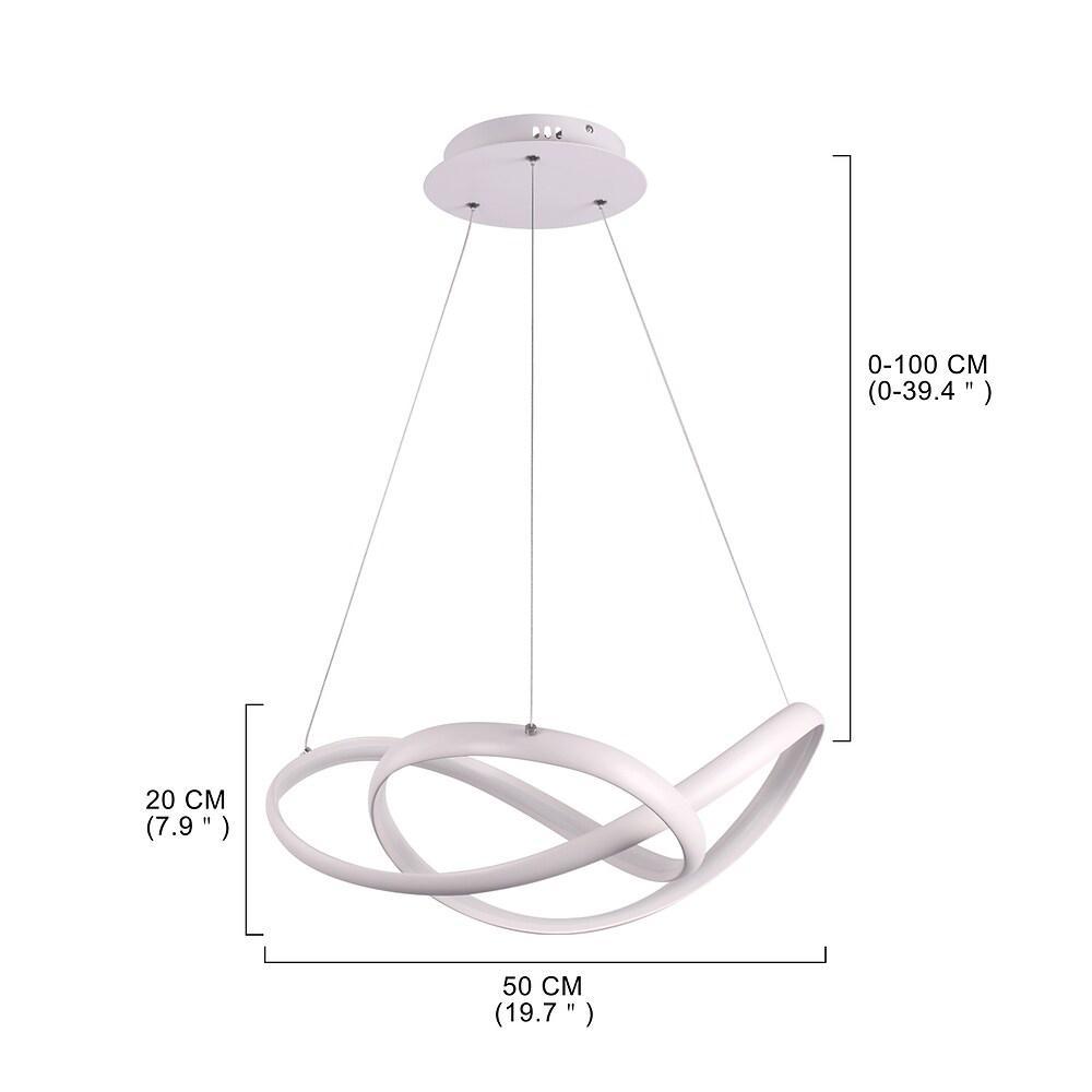 Modern Abstract Wave LED Pendant Light Dimmable Chandelier for Dining Room and Living Room