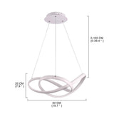 Modern Abstract Wave LED Pendant Light Dimmable Chandelier for Dining Room and Living Room