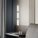 Modern Acrylic Cylinder Pendant Lights 1 2 3 Heads Hanging Ceiling Lamp in Gold or Black