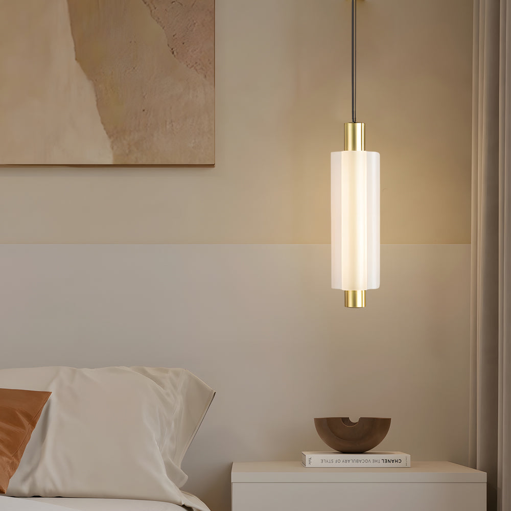 Modern Acrylic Cylinder Pendant Lights 1 2 3 Heads Hanging Ceiling Lamp in Gold or Black