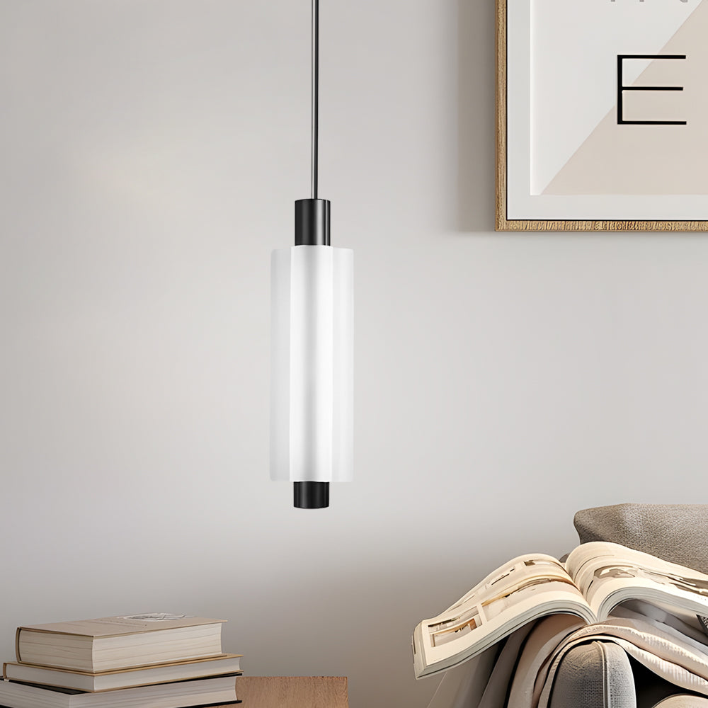 Modern Acrylic Cylinder Pendant Lights 1 2 3 Heads Hanging Ceiling Lamp in Gold or Black