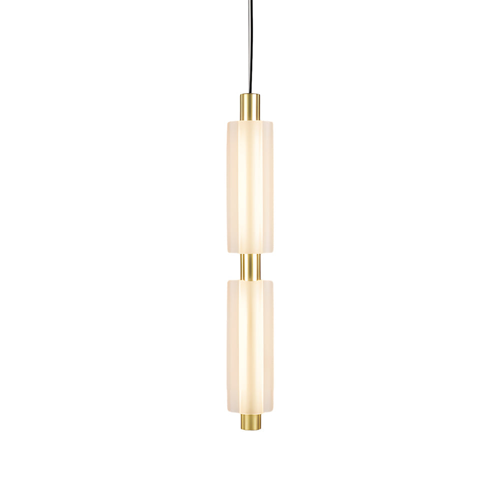 Modern Acrylic Cylinder Pendant Lights 1 2 3 Heads Hanging Ceiling Lamp in Gold or Black