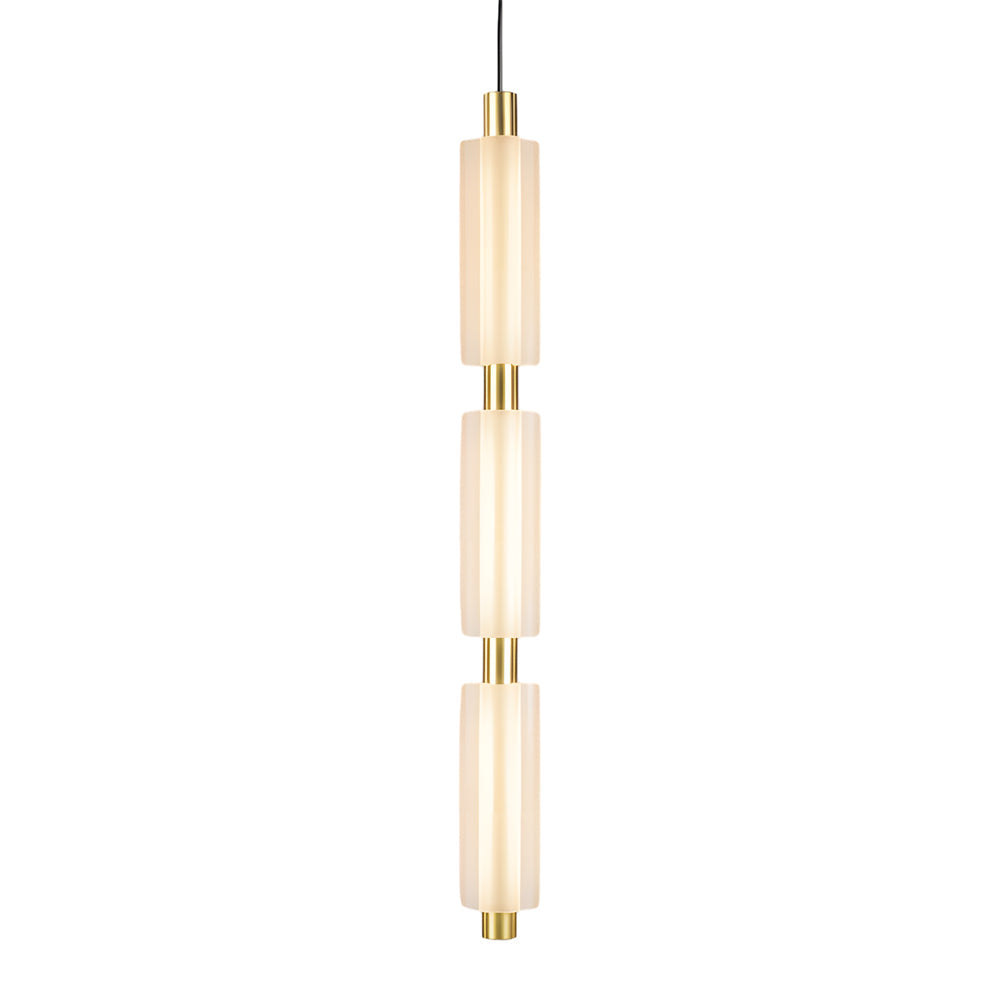 Modern Acrylic Cylinder Pendant Lights 1 2 3 Heads Hanging Ceiling Lamp in Gold or Black