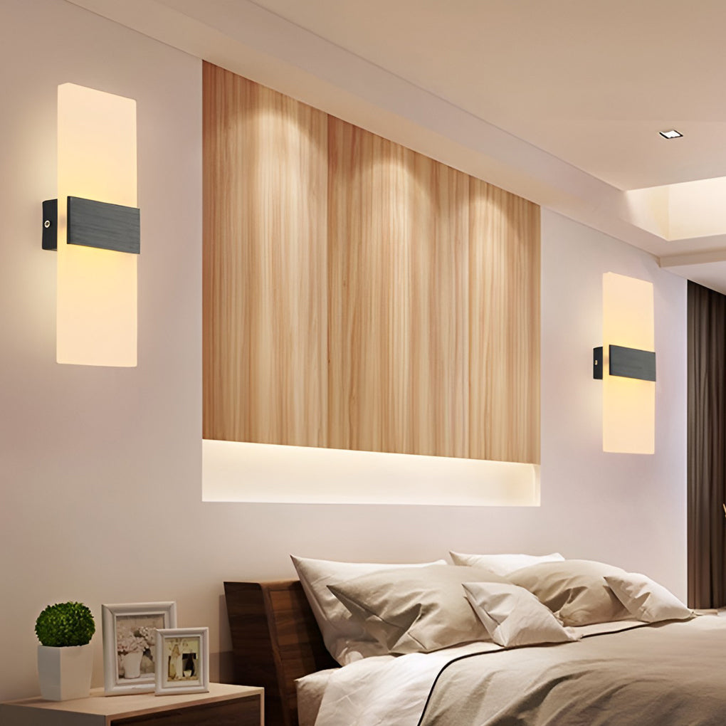 Modern Acrylic LED Wall Lamp 6W Rectangular Indoor Sconce Lighting for Bedroom Living Room and Hallway