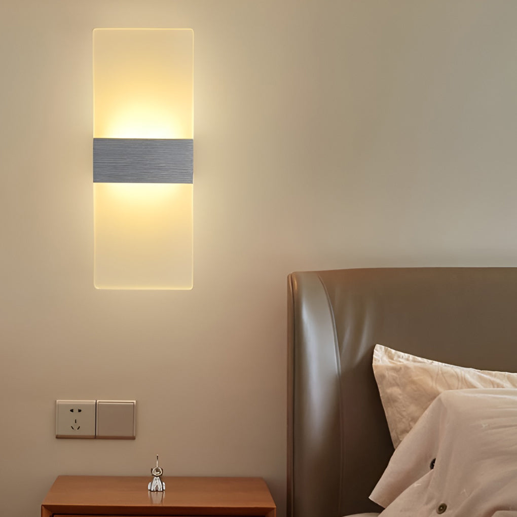 Modern Acrylic LED Wall Lamp 6W Rectangular Indoor Sconce Lighting for Bedroom Living Room and Hallway