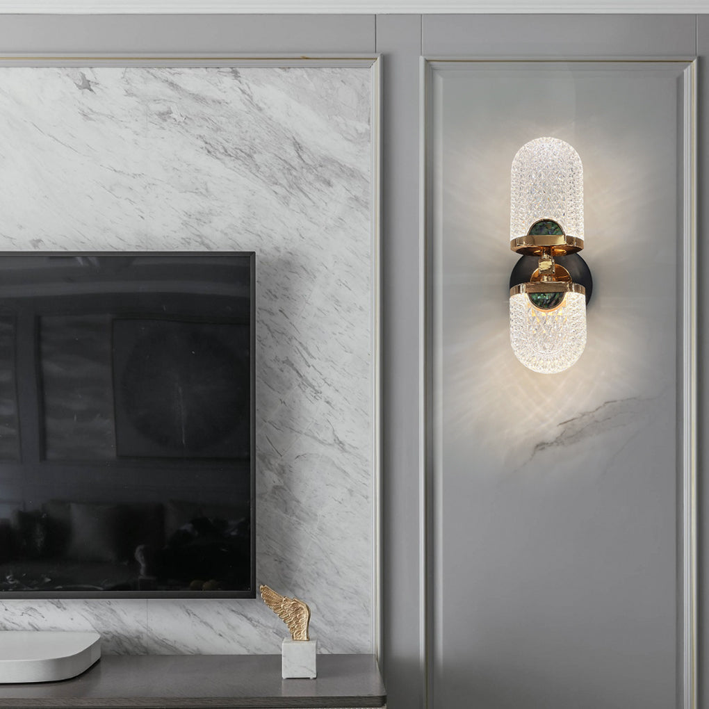 Modern Acrylic LED Wall Sconce with 3 Color Dimming Up and Down Light for Bedroom and Living Room