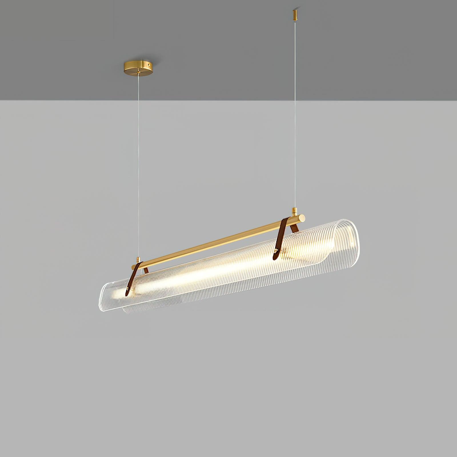 Modern Acrylic Linear LED Pendant Light for Dining Room and Office Chandelier