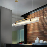 Modern Acrylic Linear LED Pendant Light for Dining Room and Office Chandelier