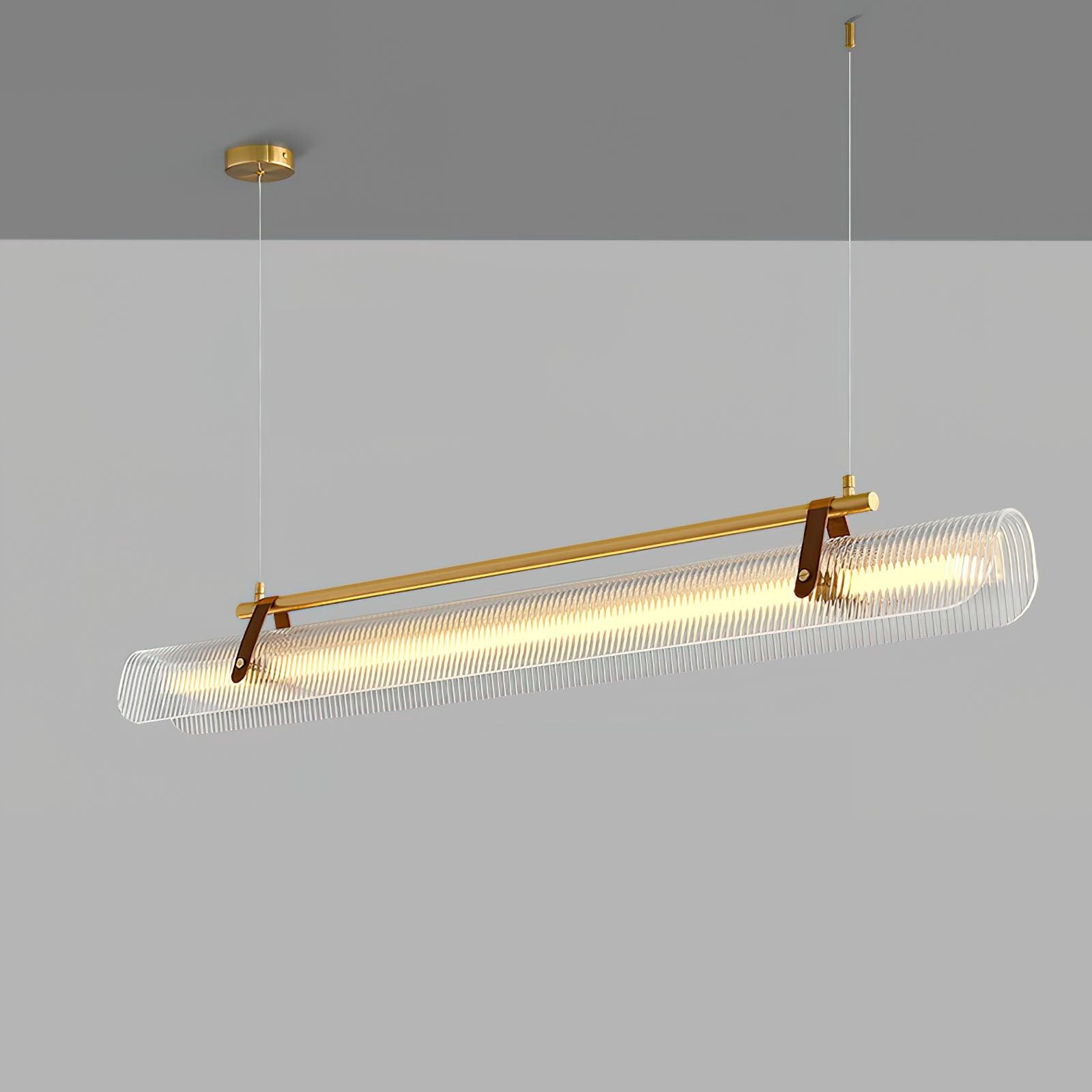 Modern Acrylic Linear LED Pendant Light for Dining Room and Office Chandelier