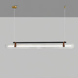 Modern Acrylic Linear LED Pendant Light for Dining Room and Office Chandelier