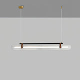 Modern Acrylic Linear LED Pendant Light for Dining Room and Office Chandelier