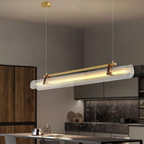 Modern Acrylic Linear LED Pendant Light for Dining Room and Office Chandelier