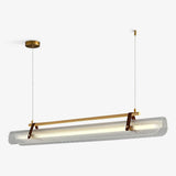 Modern Acrylic Linear LED Pendant Light for Dining Room and Office Chandelier