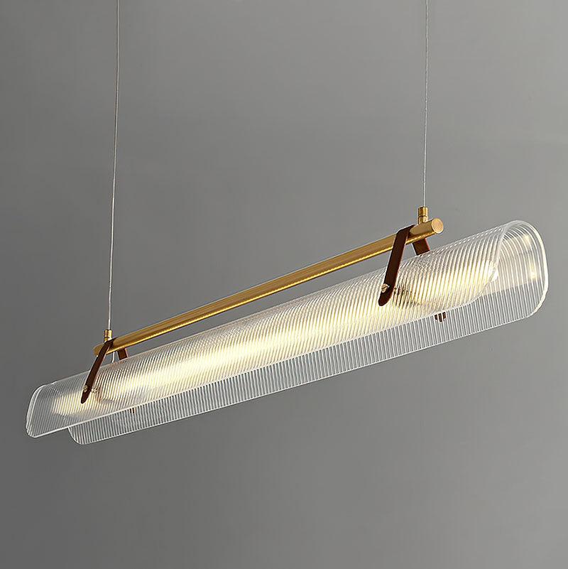 Modern Acrylic Linear LED Pendant Light for Dining Room and Office Chandelier