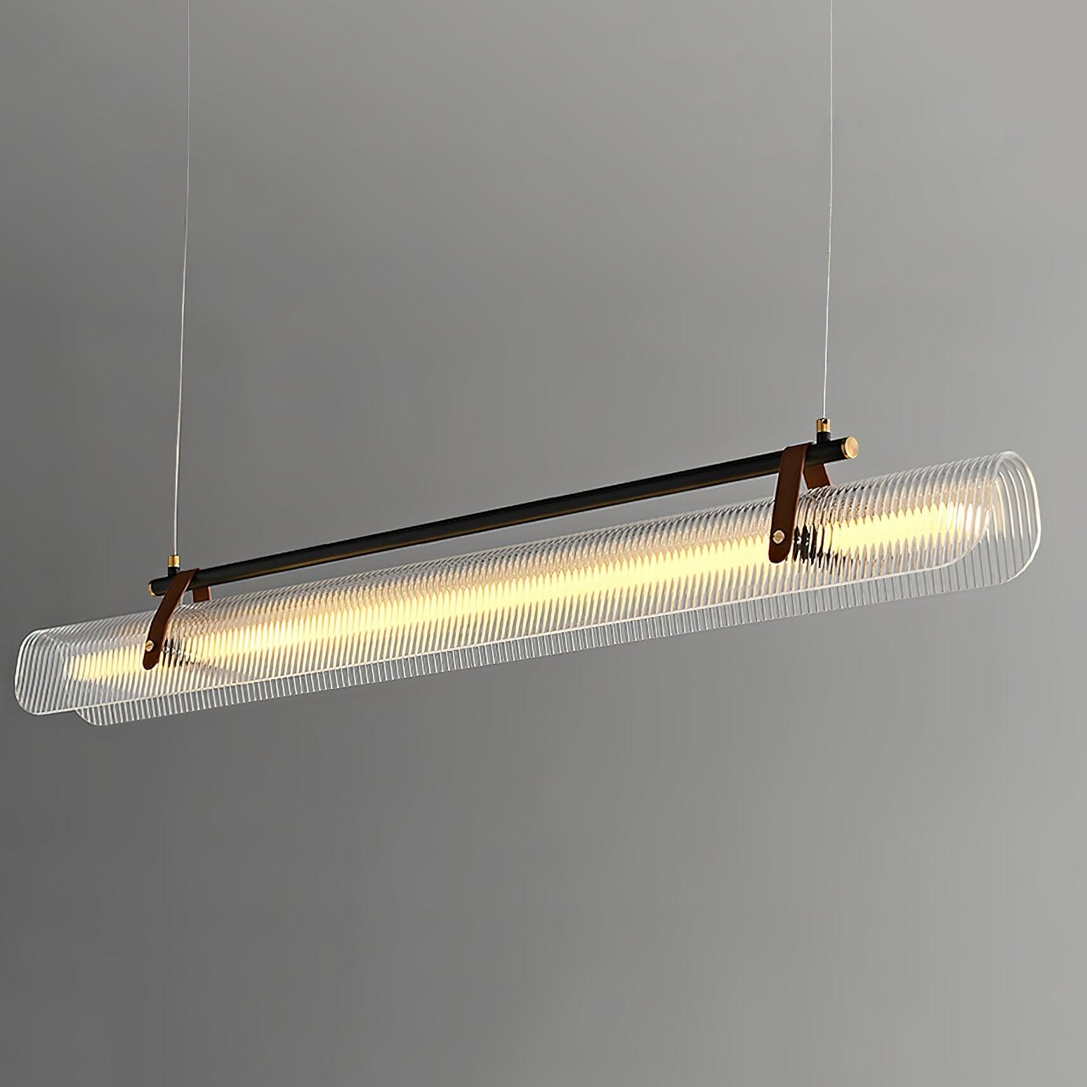 Modern Acrylic Linear LED Pendant Light for Dining Room and Office Chandelier