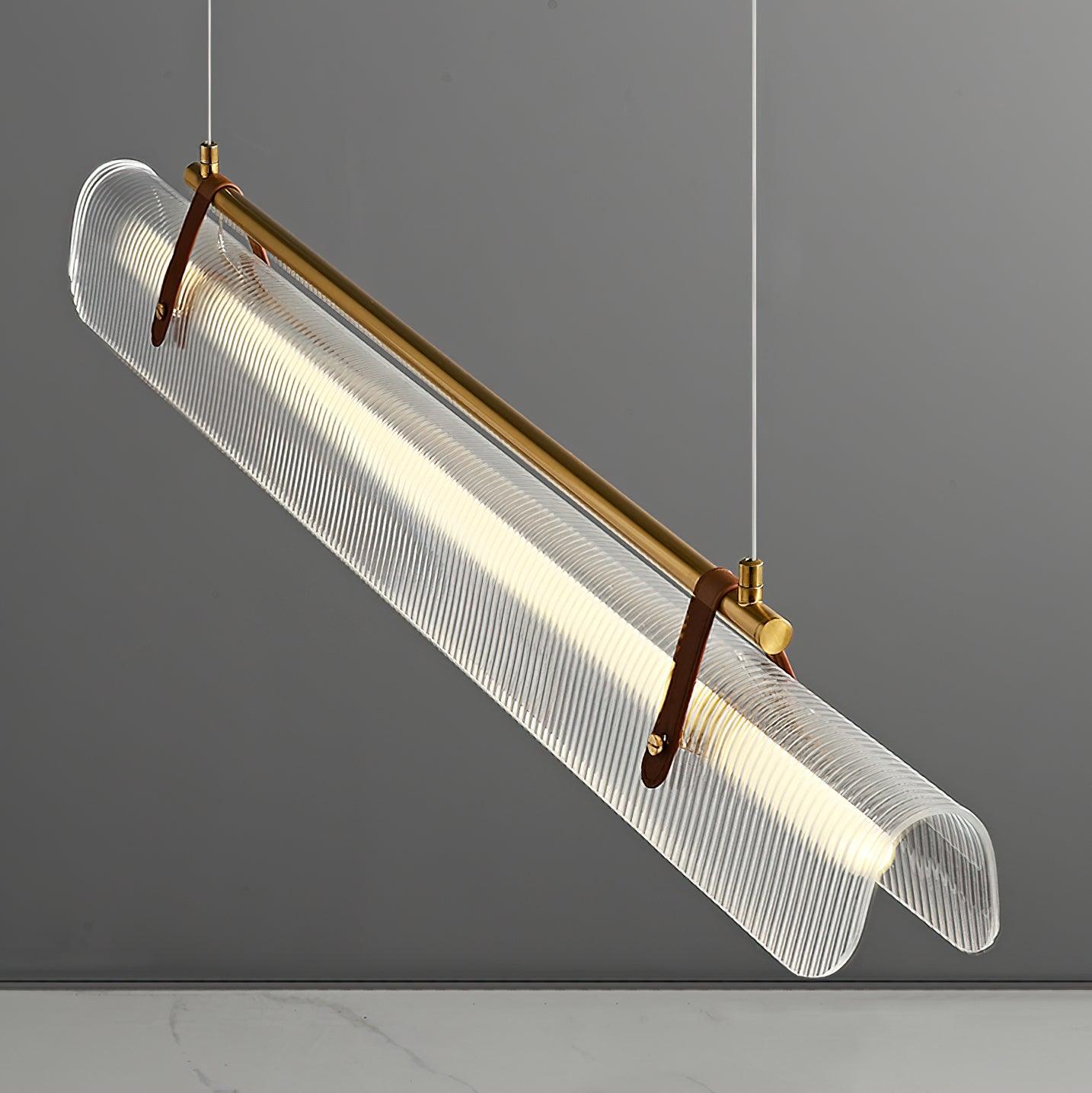 Modern Acrylic Linear LED Pendant Light for Dining Room and Office Chandelier